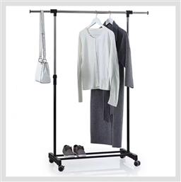 Τροχήλατη Κρεμάστρα Δαπέδου από Μέταλλο Μαύρη 165cm 5Five