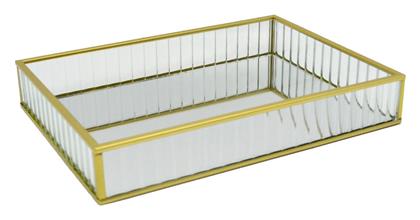 Διακοσμητικός Δίσκος Γυάλινος Ορθογώνιος με Καθρέπτη 25x18x4cm Ankor