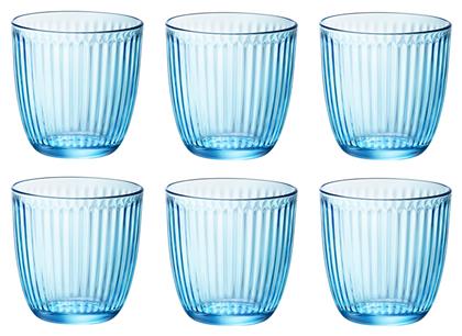 Line Σετ Ποτήρια Νερού από Γυαλί Μπλε 290ml 6τμχ Bormioli Rocco