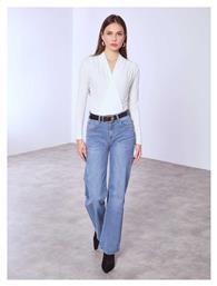 Γυναικείο Τζιν Wide Leg Τρουκς Στις Τσέπες Loose Fit Μπλε Ανοιχτό Celestino