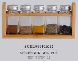 Θήκες Μπαχαρικών από Μπαμπού Διάφανες 5τμχ Day & Night