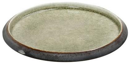 Pebble Πιάτο Γλυκού Κεραμικό Καφέ-Πράσινο με Διάμετρο 21cm Espiel