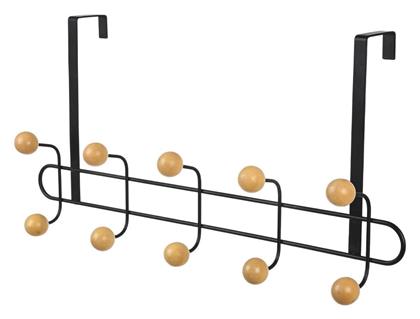Κρεμαστρα Πορτας Μεταλλικη 52x7.5x23cm 10 Θεσεων Μαυρη - Estia