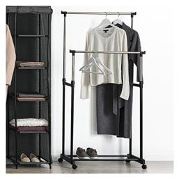 Τροχήλατη Κρεμάστρα Δαπέδου από Μέταλλο Μαύρη 97.5x170cm Excellent Houseware