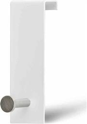 Κρεμάστρα Πόρτας Ανοξείδωτη Μονής Θέσης Λευκή 4x3.5x13εκ. Grekon