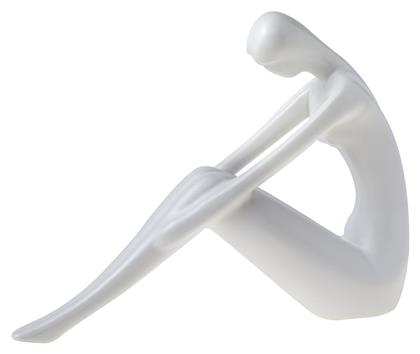 Διακοσμητικό Αγαλματίδιο από Κεραμικό Υλικό Mignon Γυναίκα ''Focused'' σε Matt Λευκό 20cm HFA