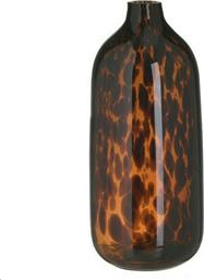 Διακοσμητικό Βάζο Γυάλινο Μαύρο/Μελί 13x13x30cm Inart