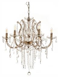 Πολυέλαιος 6xE14 με Κρύσταλλα Διάφανος 5244-6-ΟΞΥΝΤΕ Inlight