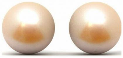 Σκουλαρίκια Καρφωτά από Ασήμι με Πέρλες Πορτοκαλί Medisei