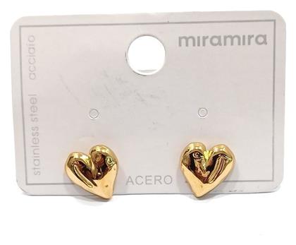 Σκουλαρίκια από Ατσάλι Επιχρυσωμένα Mira Mira