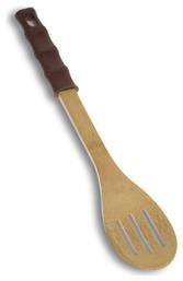 Bamboo Ρηχή Κουτάλα Κουζίνας Τρυπητή Ξύλινη Μπεζ 30.5cm 1τμχ Nava