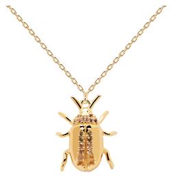 Balance Beetle Amulet Κολιέ από Επιχρυσωμένο Ασήμι P D Paola