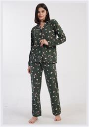Χειμερινό Γυναικείο Σετ Πιτζάμας Βαμβακερό Πράσινο Vienetta Secret