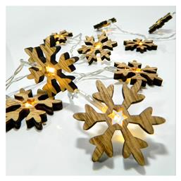 10 Λαμπάκια LED 1.35μ. x 5εκ Θερμό Λευκό Μπαταρίας σε Σειρά 1τμχ Eurolamp