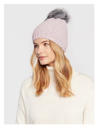 Pom Pom Beanie Γυναικείος Σκούφος Πλεκτός σε Λιλά χρώμα 4F