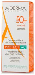 A-Derma Mattifying Fluid Protect AC Αντηλιακή Κρέμα Προσώπου SPF50 40ml - A Derma