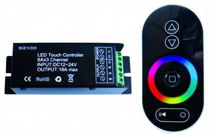 Ασύρματο RGB Controller Αφής RF με Τηλεχειριστήριο RGB Power Controller 18A Λωρίδες RGB SZ100-TOUCH Aca