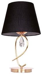 Basilico Μεταλλικό Πορτατίφ για Ντουί E27 με Μαύρο Καπέλο και Χρυσή Βάση Aca