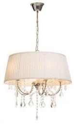 Penelope Πολυέλαιος 5xE14 Ø50cm με Καπέλα Λευκός FMD968305 Aca