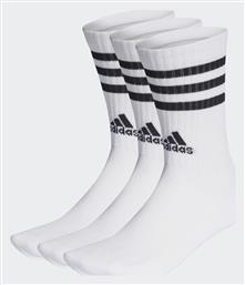 Adidas 3-Stripes Αθλητικές Κάλτσες Λευκές 3 Ζεύγη από το Epapoutsia