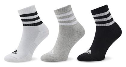 3-stripes Cushioned Αθλητικές Κάλτσες Γκρι 3 Ζεύγη Adidas