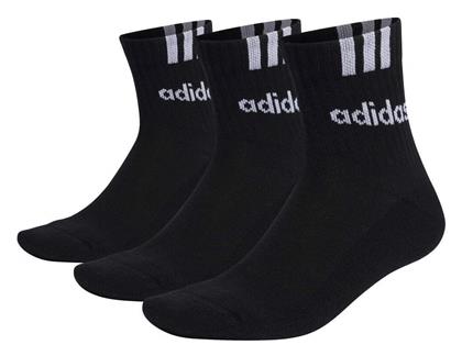 adidas 3 Stripes Linear Αθλητικές Κάλτσες Μαύρες 3 Ζεύγη - Adidas