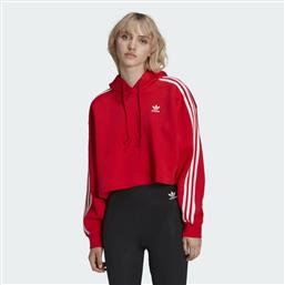 Adidas Adicolor Classics Cropped Γυναικείο Φούτερ με Κουκούλα Vivid Red από το Modivo