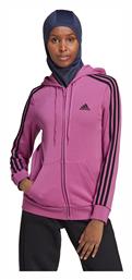 Essentials Γυναικεία Ζακέτα Φούτερ με Κουκούλα Μωβ Adidas