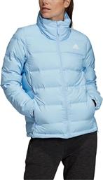 Adidas Helionic 3-Stripes Κοντό Γυναικείο Puffer Μπουφάν για Χειμώνα Γαλάζιο από το MybrandShoes