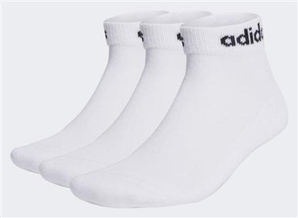 Linear Αθλητικές Κάλτσες Λευκές 3 Ζεύγη Adidas από το MybrandShoes