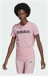 Loungewear Essentials Slim Logo Γυναικείο T-shirt Light Pink με Στάμπα Adidas