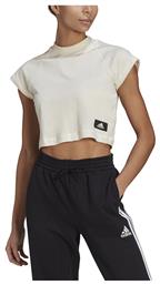 Recco Κοντομάνικο Αθλητικό Crop Top Λευκό Adidas