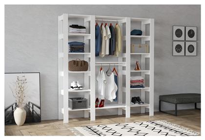 Κρεμάστρα Δαπέδου από Ξύλο Λευκή 161.4cm Aithrio