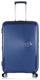 Soundbox Spinner Μεγάλη Βαλίτσα με ύψος 77cm σε Μπλε χρώμα American Tourister