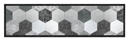 Grey Exagons Χαλάκι Κουζίνας Διάδρομος Αδιάβροχο με Αντιολισθητικό Υπόστρωμα Black / Grey 50x180εκ. Ango από το Designdrops