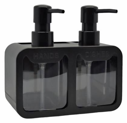 Dispenser Κουζίνας Πλαστικό με Θήκη για Σφουγγάρι Μαύρο Ankor