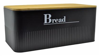 Ψωμιέρα με Καπάκι Μεταλλική Μαύρη 42x23.5x17cm Ankor