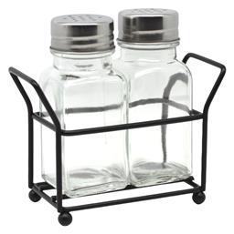 Θήκες Μπαχαρικών Μεταλλικές σε Βάση Μαύρη 2τμχ Ankor