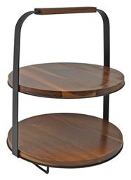 Ξύλινη Εταζέρα 2 Ορόφων Μαύρη Π26xΜ26xΥ30.5cm Ankor