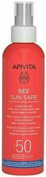 Bee Sun Safe Hydra Melting Ultra Light Αδιάβροχη Αντηλιακή Λοσιόν Προσώπου και Σώματος SPF50 σε Spray 200ml Apivita