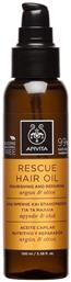 Rescue Hair Olive Argan Λάδι Μαλλιών για Επανόρθωση 100ml Apivita