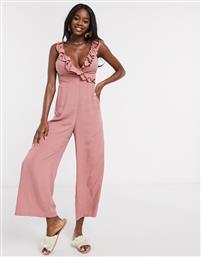 ASOS DESIGN frill cami wrap culotte jumpsuit in rose-Pink από το Asos