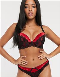 ASOS DESIGN Fuller Bust Annalise padded plunge underwire bra with lace scallop overlay-Multi από το Asos