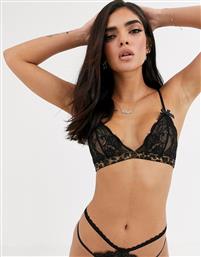 ASOS DESIGN Mia triangle bra with satin animal print & lace-Multi από το Asos