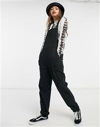 ASOS DESIGN twill dungarees with pockets in black από το Asos