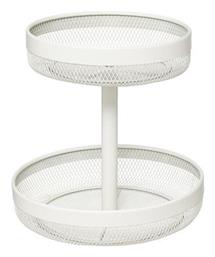 Φρουτιέρα Μεταλλική 2 Επιπέδων Λευκή 30x30x31εκ. Atmosphera