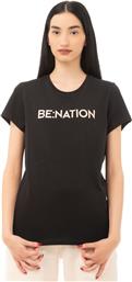 Be:Nation Γυναικείο T-shirt Μαυρη