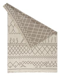 9249 Αντιολισθητικό Καλοκαιρινό Βαμβακερό με Κρόσια 160x230cm Μπεζ Beauty Home