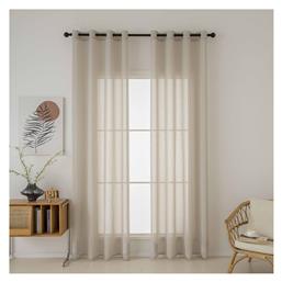 Κουρτίνα με Τρουκς Μπεζ 140x270εκ. Beauty Home