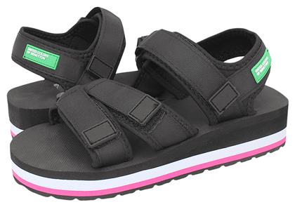 Γυναικεία Σανδάλια Sporty Flatforms σε Μαύρο Χρώμα Benetton